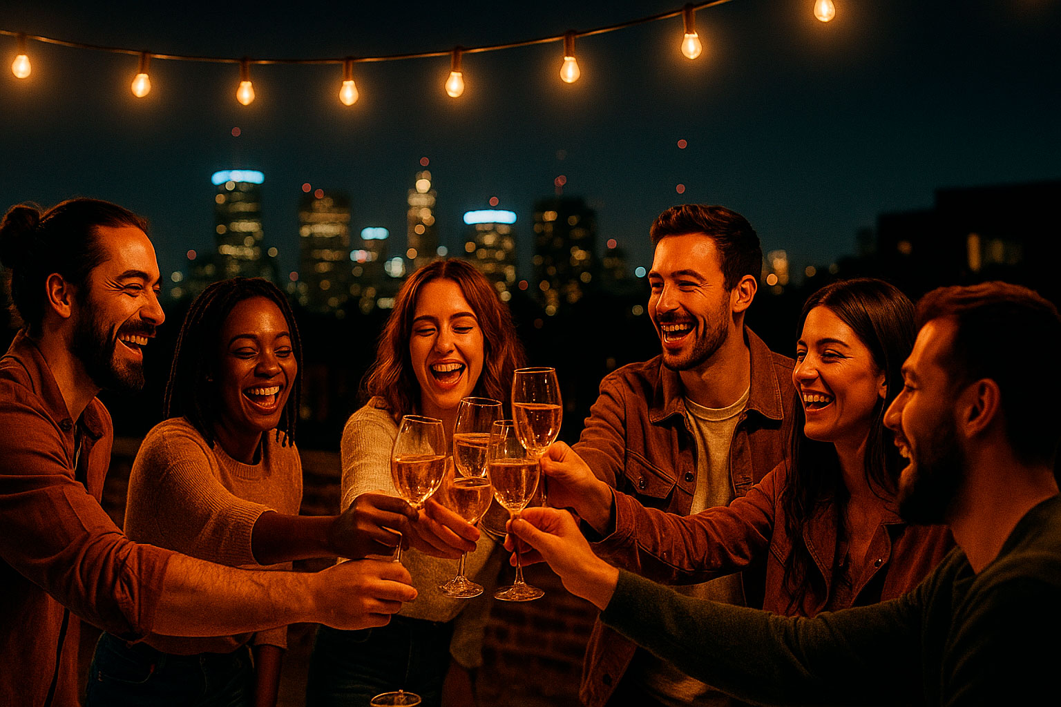 Personas celebrando en un evento